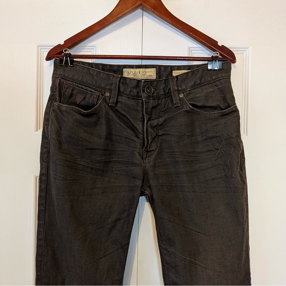 Guess 1981 Lincoln Slim Straight Authentic Y2K Vintage Brown Men’s Jeans